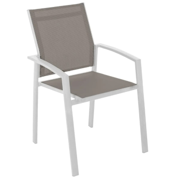 HESPERIDÉ stolica Axiom aluminium bijela sa krem platnom 57 x 60 x 89 cm