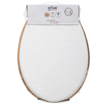 5FIVE wc daska moderna bijela/ drvena Soft Close