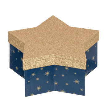 FÉÉRIC LIGHTS & CHRISTMAS kutija tamno plava sa zlatnim poklopcem 8,5 cm