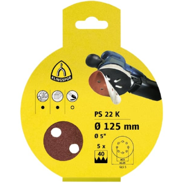 KLINGSPOR papir brusni samopričvršćujući 125mm PS22K granulacija 120